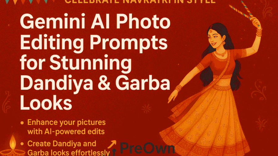 Celebrate Navratri in Style: Gemini AI Photo Editing Prompts for Dandiya & Garba Looks