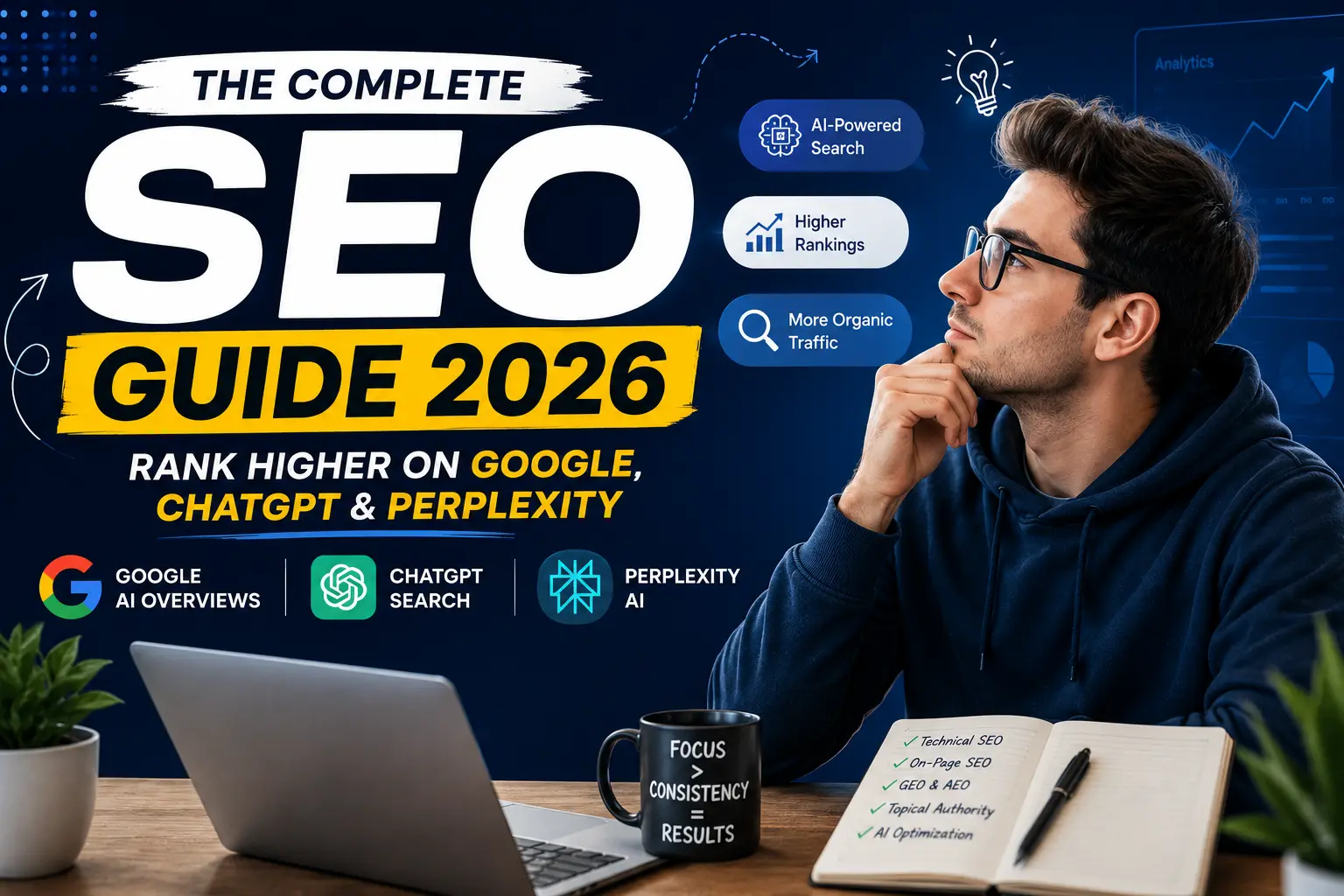 The Complete SEO Guide 2026: How to Rank Higher on Google, AI Overviews, ChatGPT, and Perplexity